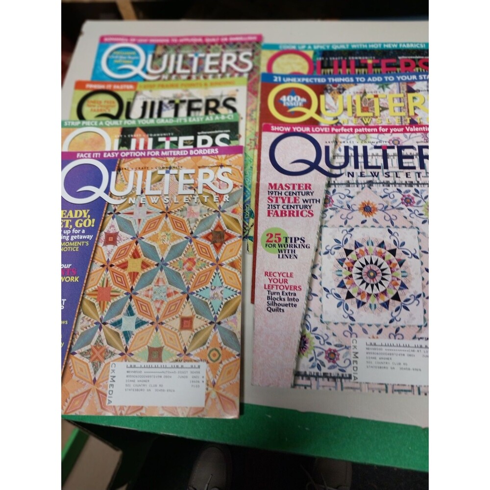 Quilter's Newsletter Magazine 2008 7 Issues